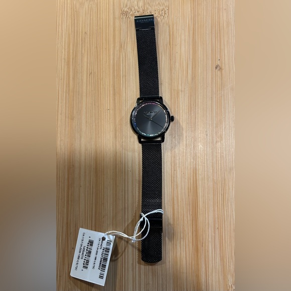 Coach Grand Watch 36mm Black Face With Circle Of Crystals & Black MeshBr… - Picture 5 of 7